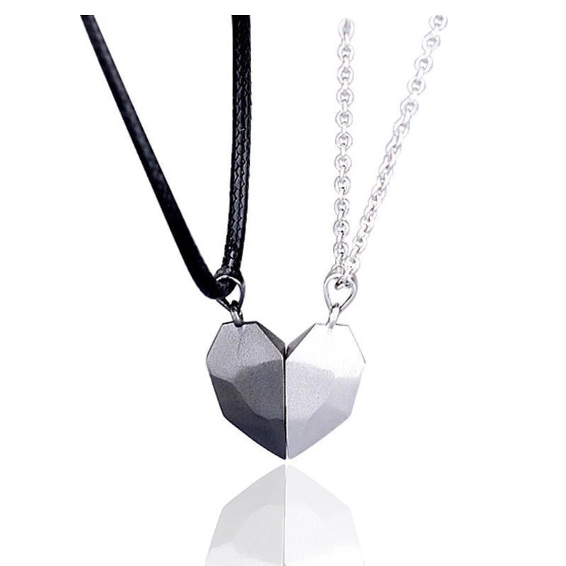 Magnetic Heart Pendant Necklace For Couple