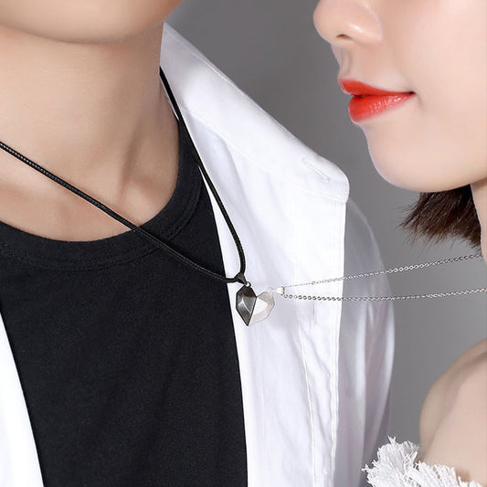 Magnetic Heart Pendant Necklace For Couple